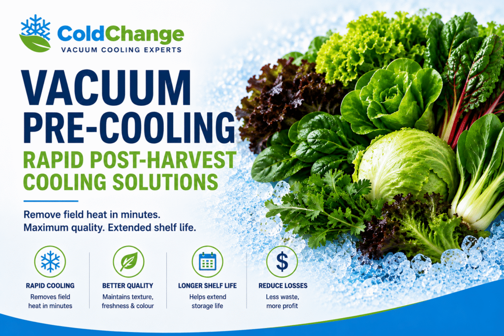Vacuum pre-cooling for fresh produce and leafy vegetables
